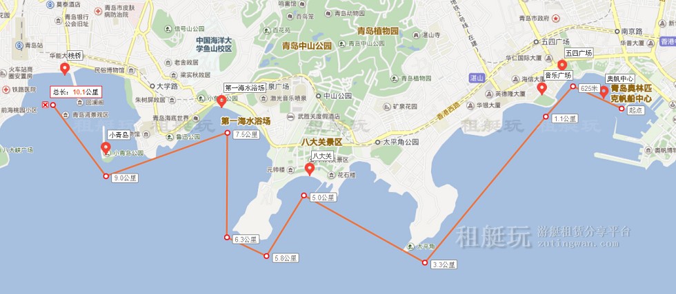 青島帆船 游艇租賃 奧帆中心-小青島-棧橋 青島帆船 游艇租賃 奧帆中心-小青島-棧橋